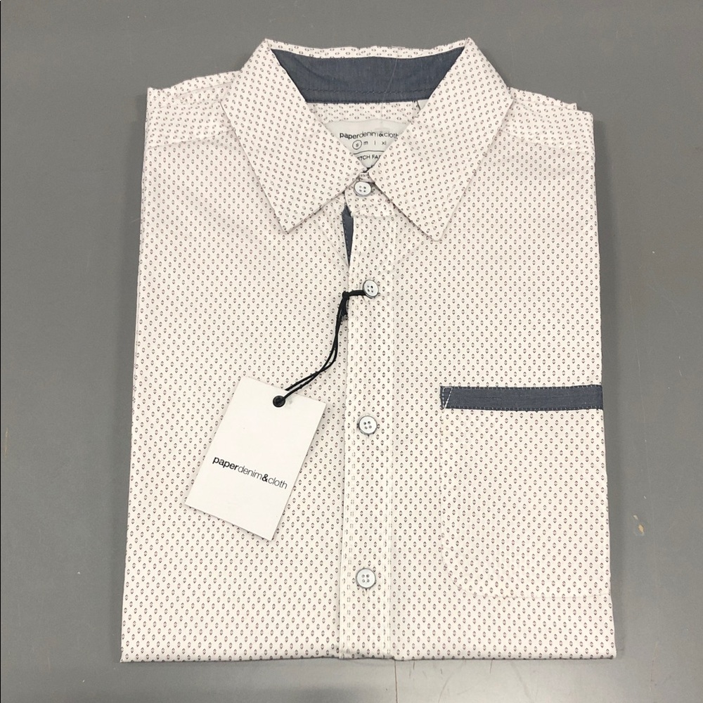 NWT Paper Denim & Cloth Men's Short Sleeve Shirt with Subtle Pattern